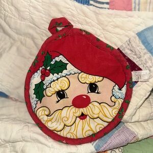 Vintage Festive Red Santa Claus Pot Holder
